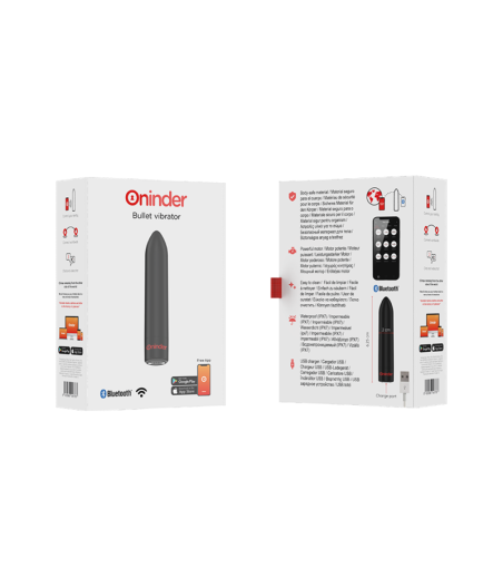 ONINDER - BERLIN VIBRATORE BULLET NERO 9 MODALITÀ 85 X 2 CM - APP GRATUITA