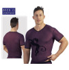 T-SHIRT VIOLA ATTILLATA IN TESSUTO SEMITRASPARENTE CON TIGRE