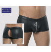 BOXER IN TESSUTO NERO CON ZIP FRONTALE ED APERTURA POSTERIORE