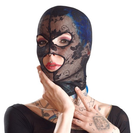 CAPPUCCIO IN PIZZO CON APERTURE OCCHI E BOCCA BAD KITTY MASK