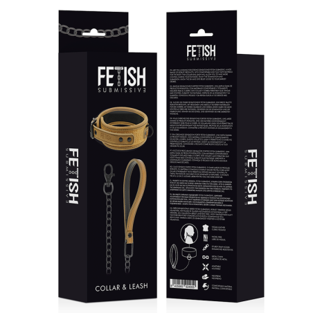 COLLARE SOTTOMISSIVO DI ORIGINE FETISH CON GUINZAGLIO