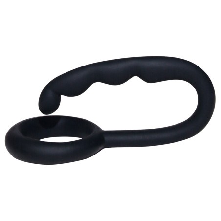 ANELLO FALLICO CON GANCIO PER STIMOLAZIONE PERINEO P-POINT NERO