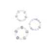 SET 3 ANELLI FALLICI CON RILIEVI STIMOLANTI BEADED COCKRINGS TRASPARENTI