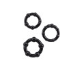 SET 3 ANELLI FALLICI CON RILIEVI STIMOLANTI BEADED COCKRINGS NERI