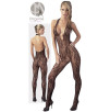 CATSUIT IN PIZZO NERO CON SCOLLATURA PROFONDA