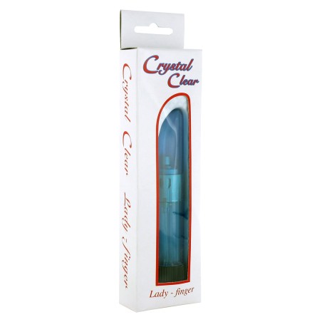 VIBRATORE CLASSICO TRASPARENTE CRYSTAL CLEAR LADYFINGER BLU - 11.5 CM
