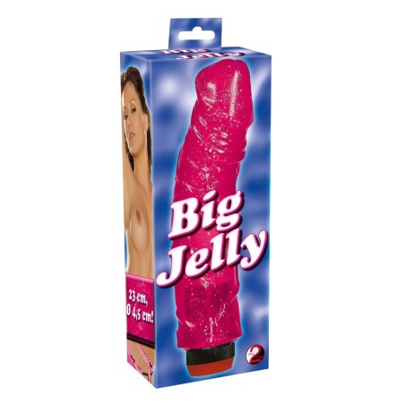 VIBRATORE MULTI-VELOCITA BIG JELLY ROSSO - 23 CM