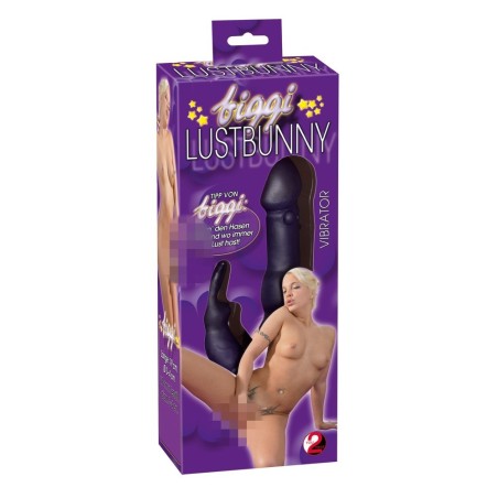 VIBRATORE JELLY CON STIMOLATORE CLITORIDEO BIGGI LUSTBUNNY