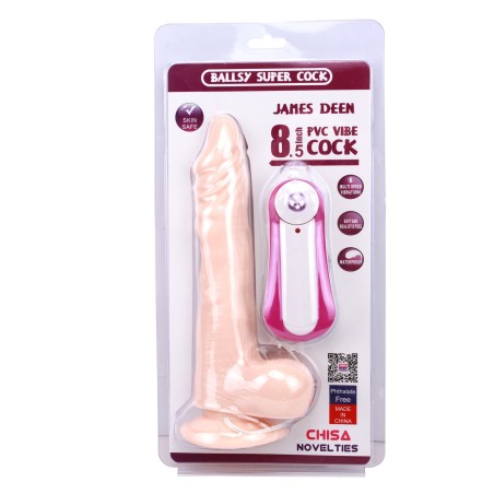 VIBRATORE REALISTICO  CON VENTOSA JAMES DEAN CARNE - 20 CM