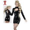 MINI ABITO IN LATEX NERO PEEPHOLE