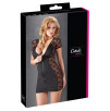 ABITO CORTO NERO IN TESSUTO ELASTICO E PIZZO ZIP FRONTALE ABITO CORTO NERO IN TESSUTO ELASTICO E PIZZO ZIP FRONTALE
