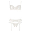COMPLETO INTIMO BIANCO 3 PEZZI CON REGGICALZE