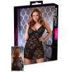 CHEMISE IN PIZZO FLOREALE NERO CON PERIZOMA