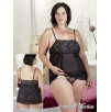 BABY DOLL NERO TAGLIE FORTI CON PERIZOMA