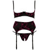 COMPLETO INTIMO ROSSO CON REGGISENO A BALCONCINO REGGICALZE E PERIZOMA APERTO COMPLETO INTIMO ROSSO CON REGGISENO A BALCONCINO REGGICALZE E PERIZOMA APERTO