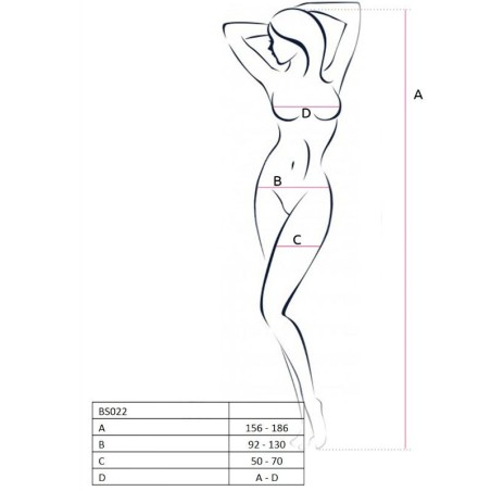 BODYSTOCKING PASSION WOMAN BS022 BIANCO - TAGLIA UNICA