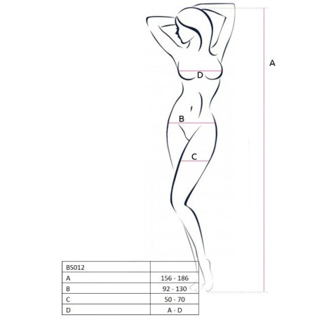 BODYSTOCKING PASSION WOMAN BS012 BIANCO - TAGLIA UNICA