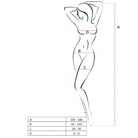 BODYSTOCKING PASSION WOMAN BS053 BIANCO - TAGLIA UNICA