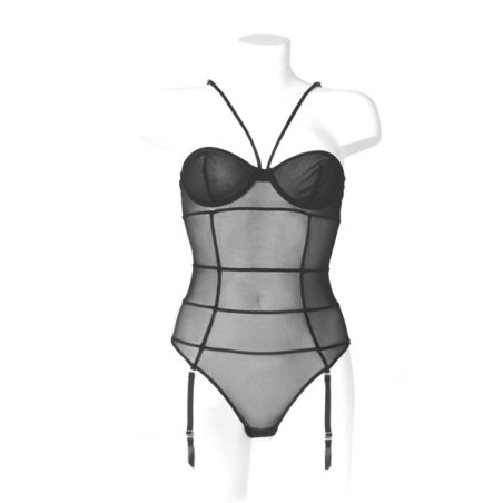BODY TRASPARENTE CON REGGICALZE COLLEZIONE VILLA BEL AMI