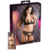 COMPLETO 3 PEZZI REGGISENO CON FERRETTO REGGICALZE E PERIZOMA