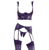 COMPLETO INTIMO ALBERTA FINA 3 pz PIZZO E VELLUTO - COLORE NERO COMPLETO INTIMO ALBERTA FINA 3 pz PIZZO E VELLUTO - COLORE NERO