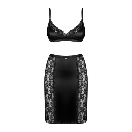 Set reggiseno e gonna nero Blanita di Obsessive