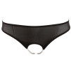 TANGA NERO CON APERTURE E PERLINE SUI GLUTEI E VAGINA TANGA NERO CON APERTURE E PERLINE SUI GLUTEI E VAGINA