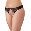 TANGA NERO IN RASO E TULLE CON APERTURA TANGA NERO IN RASO E TULLE CON APERTURA