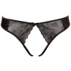 TANGA NERO IN RASO E TULLE CON APERTURA TANGA NERO IN RASO E TULLE CON APERTURA