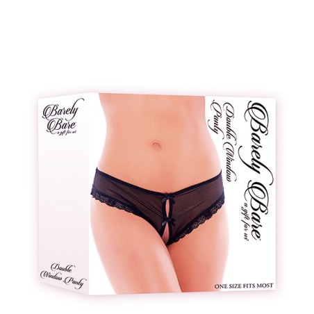 TANGA BARELY BARE  DOUBLE WINDOW - COLORE NERO - TAGLIA UNICA