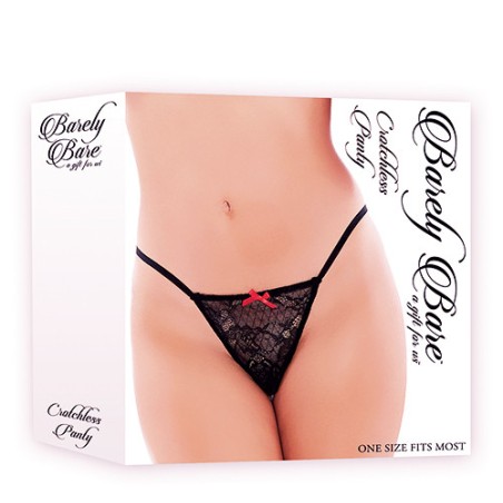 TANGA BARELY BARE  CROTCHLESS - COLORE NERO - TAGLIA UNICA