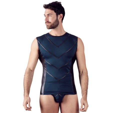T-SHIRT UOMO STRETCHY DESIGN NEK COLORE BLU