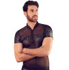 T-SHIRT UOMO STRETCHY DESIGN NET NEK COLORE NERO T-SHIRT UOMO STRETCHY DESIGN NET NEK COLORE NERO