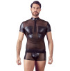 T-SHIRT UOMO STRETCHY DESIGN NET NEK COLORE NERO T-SHIRT UOMO STRETCHY DESIGN NET NEK COLORE NERO