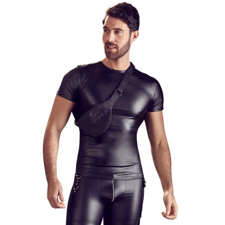 T-SHIRT UOMO STRETCHY CON MARSUPIO NEK COLORE NERO