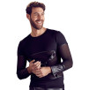 T-SHIRT UOMO STRETCHY MANICHE LUNGHE NEK COLORE NERO T-SHIRT UOMO STRETCHY MANICHE LUNGHE NEK COLORE NERO