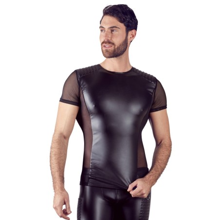 T-SHIRT UOMO STRETCHY BIKER STYLE NEK COLORE NERO