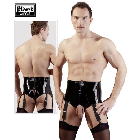 BOXER UOMO VITA ALTA IN LATEX CON APERTURA E REGGICALZE