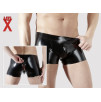 BOXER IN LATEX NERO CON CHIUSURA ZIP