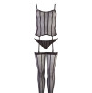 CORSETTO A RIGHE CON GIARRETTIERE REGOLABILI PERIZOMA E CALZE - TAGLIA UNICA CORSETTO A RIGHE CON GIARRETTIERE REGOLABILI PERIZOMA E CALZE - TAGLIA UNICA
