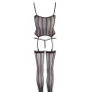 CORSETTO A RIGHE CON GIARRETTIERE REGOLABILI PERIZOMA E CALZE - TAGLIA UNICA CORSETTO A RIGHE CON GIARRETTIERE REGOLABILI PERIZOMA E CALZE - TAGLIA UNICA