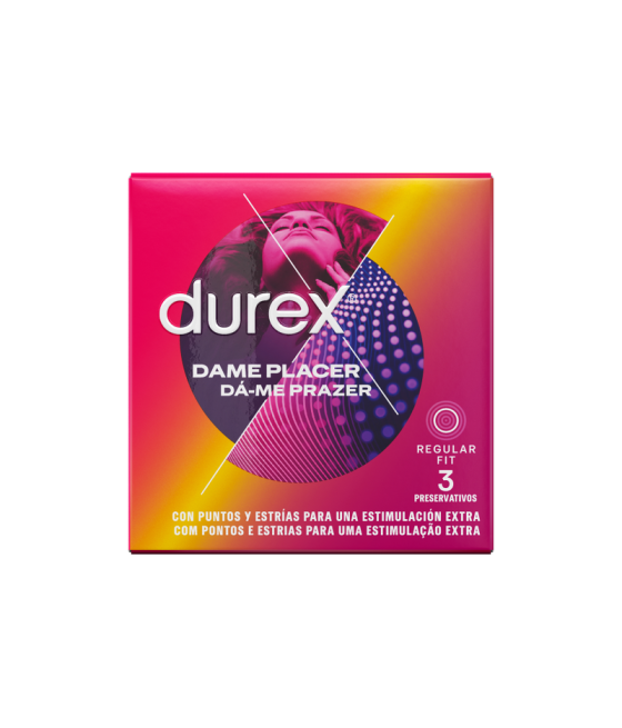 PROFILATTICI STIMOLANTI DUREX "DAME PLACER" DOTTED - 3 PEZZI