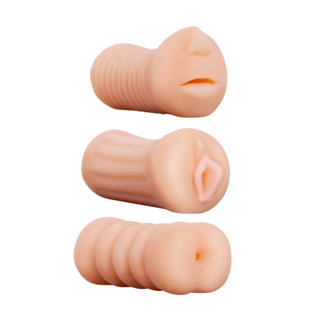 KIT 3 MASTURBATORI BOCCA - VAGINA - ANO REALSTUFF