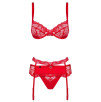 Reggiseno reggicalze e perizoma rio in un set di seduzione in 3 pezzi con pizzo nobile e gioielli scintillanti di strass Reggiseno reggicalze e perizoma rio in un set di seduzione in 3 pezzi con pizzo nobile e gioielli scintillanti di strass