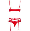 Reggiseno reggicalze e perizoma rio in un set di seduzione in 3 pezzi con pizzo nobile e gioielli scintillanti di strass Reggiseno reggicalze e perizoma rio in un set di seduzione in 3 pezzi con pizzo nobile e gioielli scintillanti di strass
