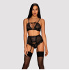 Reggiseno reggicalze e perizoma nel set Basitta di Obsessive. Reggiseno reggicalze e perizoma nel set Basitta di Obsessive.