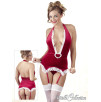 GUEPIERE IN VELLUTO ROSSO CON PERIZOMA X-MAS