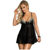 SUBBLIME - BABYDOLL NERO BEIGE LACCI FLOREALI S M SUBBLIME - BABYDOLL NERO BEIGE LACCI FLOREALI S M