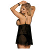 SUBBLIME - BABYDOLL NERO BEIGE LACCI FLOREALI S M SUBBLIME - BABYDOLL NERO BEIGE LACCI FLOREALI S M