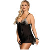 SUBBLIME - BABYDOLL NERO BEIGE LACCI FLOREALI S M SUBBLIME - BABYDOLL NERO BEIGE LACCI FLOREALI S M